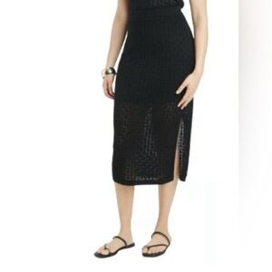 Black Elastic Waist Women's Skirt